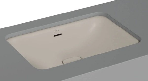 Vitra 7535B020-1082 Metropole Dikdörtgen Tezgahaltı Lavabo 60 cm Mat Bej.